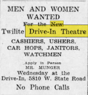 Twilite Drive-In Theatre - Aug 1948 Ad (newer photo)